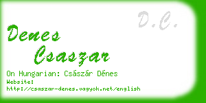 denes csaszar business card