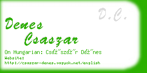 denes csaszar business card